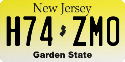 NJ license plate H74ZMO