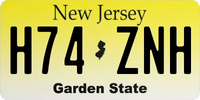 NJ license plate H74ZNH