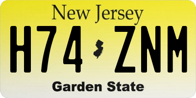 NJ license plate H74ZNM