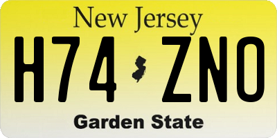 NJ license plate H74ZNO