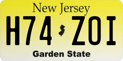 NJ license plate H74ZOI