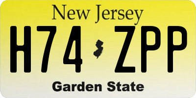 NJ license plate H74ZPP