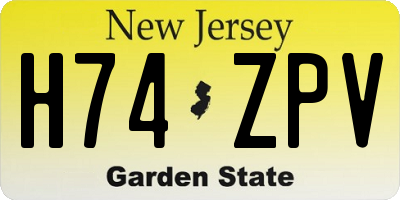 NJ license plate H74ZPV