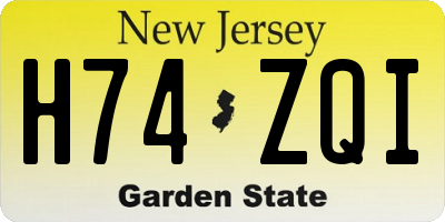 NJ license plate H74ZQI