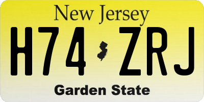 NJ license plate H74ZRJ