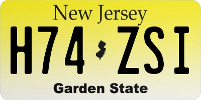 NJ license plate H74ZSI