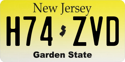 NJ license plate H74ZVD