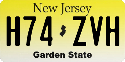 NJ license plate H74ZVH