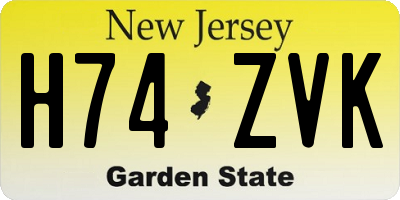 NJ license plate H74ZVK