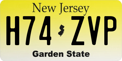 NJ license plate H74ZVP