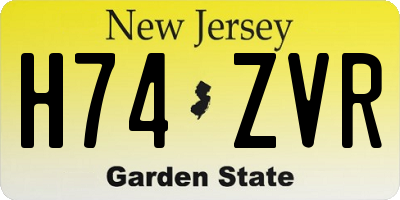 NJ license plate H74ZVR