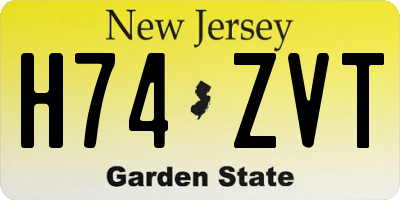 NJ license plate H74ZVT