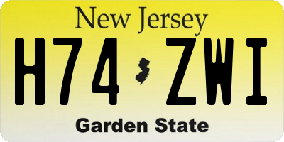 NJ license plate H74ZWI