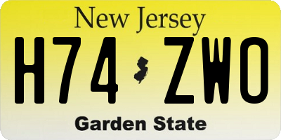 NJ license plate H74ZWO