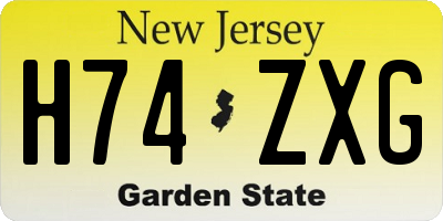 NJ license plate H74ZXG