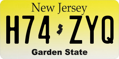NJ license plate H74ZYQ