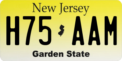 NJ license plate H75AAM