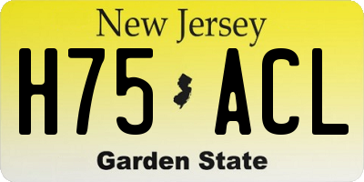 NJ license plate H75ACL
