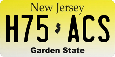 NJ license plate H75ACS