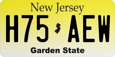 NJ license plate H75AEW