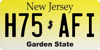 NJ license plate H75AFI