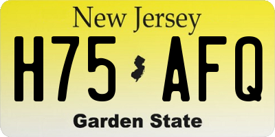 NJ license plate H75AFQ