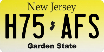 NJ license plate H75AFS