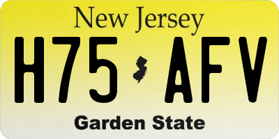 NJ license plate H75AFV