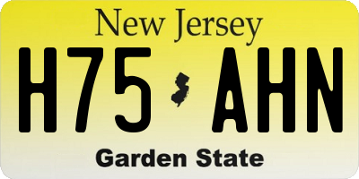 NJ license plate H75AHN