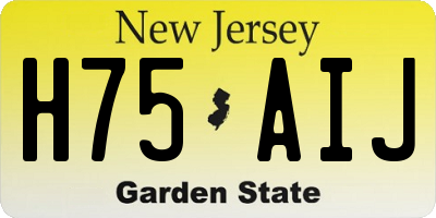 NJ license plate H75AIJ