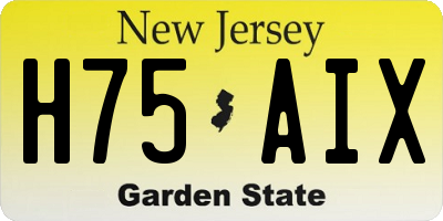 NJ license plate H75AIX