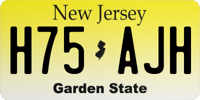 NJ license plate H75AJH