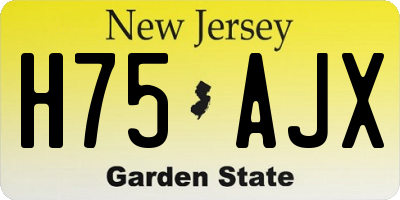 NJ license plate H75AJX