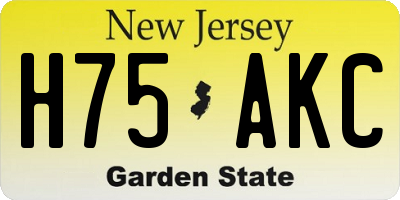 NJ license plate H75AKC