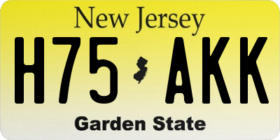 NJ license plate H75AKK