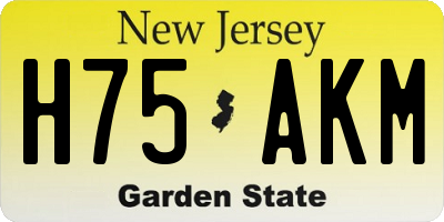 NJ license plate H75AKM