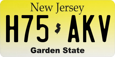 NJ license plate H75AKV