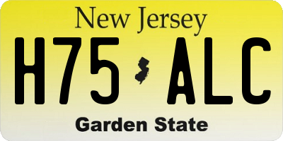 NJ license plate H75ALC