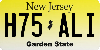 NJ license plate H75ALI