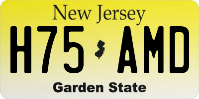 NJ license plate H75AMD