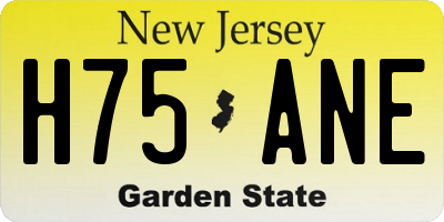 NJ license plate H75ANE