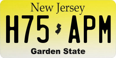 NJ license plate H75APM