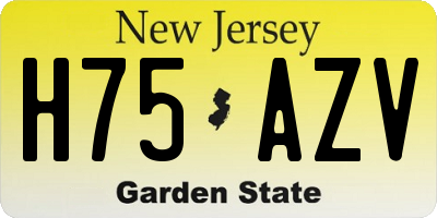 NJ license plate H75AZV