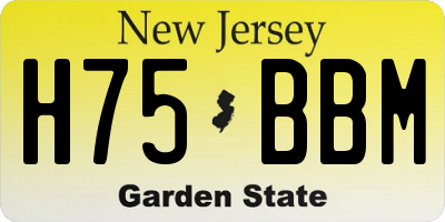NJ license plate H75BBM