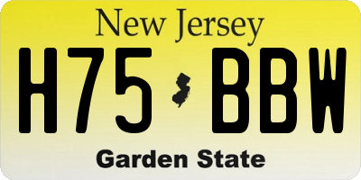 NJ license plate H75BBW