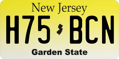 NJ license plate H75BCN