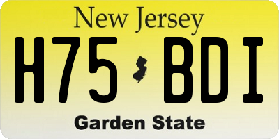NJ license plate H75BDI