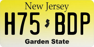NJ license plate H75BDP