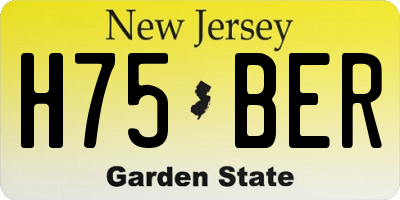 NJ license plate H75BER