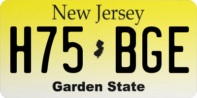 NJ license plate H75BGE